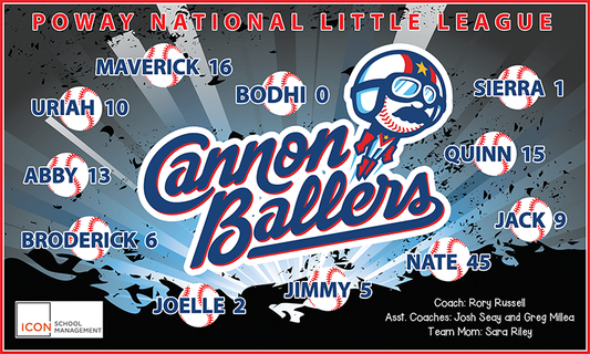 Cannon Ballers T-Ball Minor League Banner