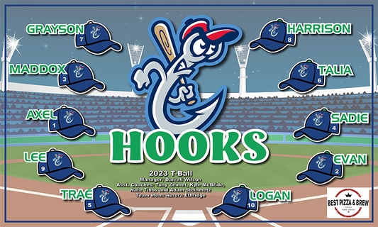 Hooks T-Ball Minor League Banner