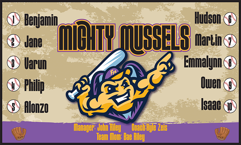 Mighty Mussels Minor League Banner